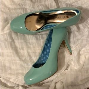 Madden Girl heels-mint color, patent leather